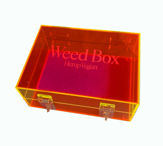 Hemp Vegan Caixa Weed Box Acrílico Neon